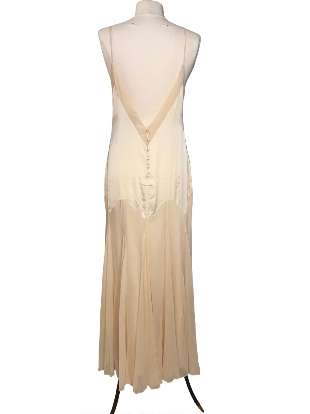 ASOS Satin Slip Maxi Dress Cream Ivory Cami Formal Gown Size 10 NWT - Picture 3 of 12